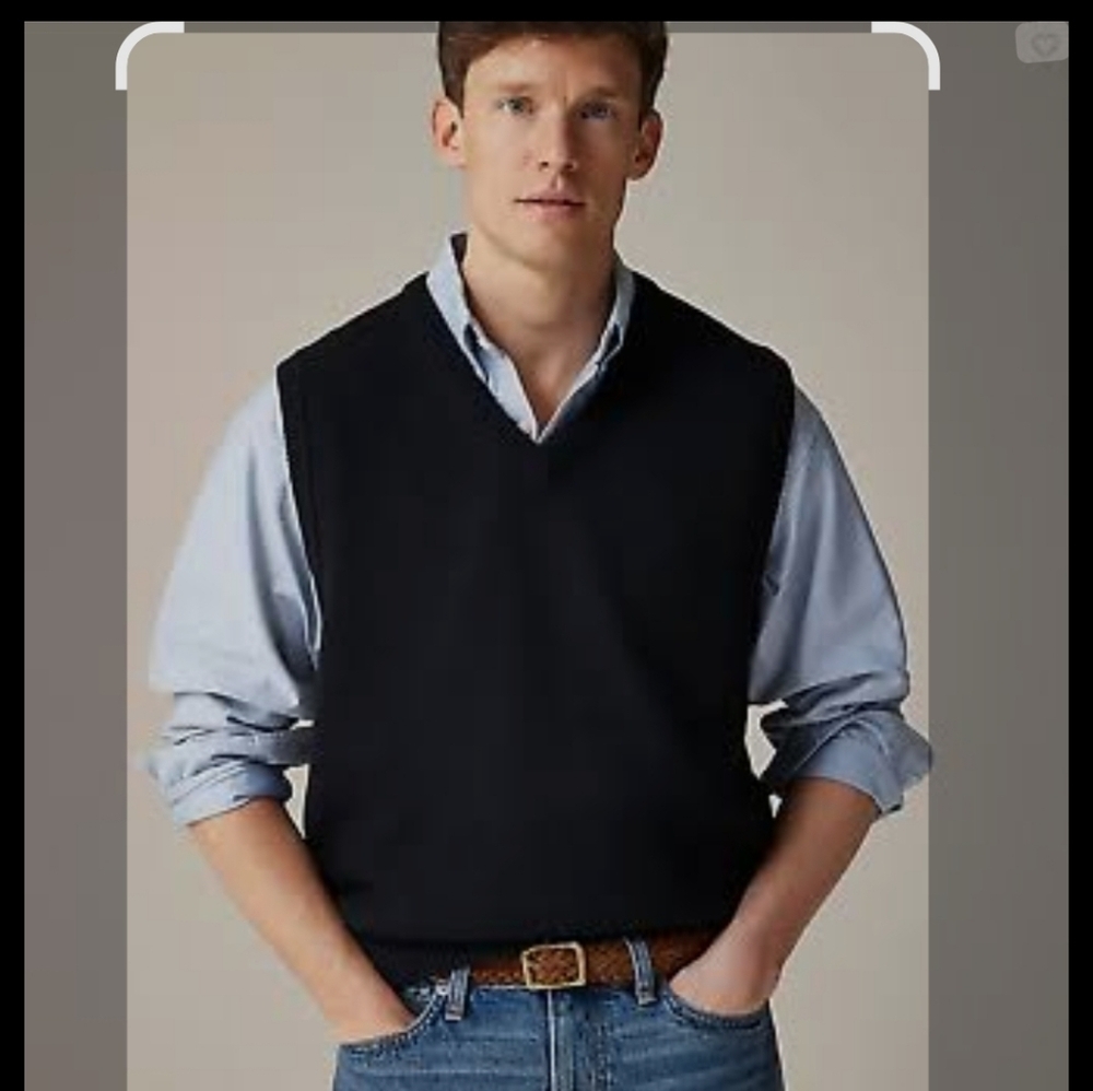 J.crew Men's Black V-Neck Sweater Vest